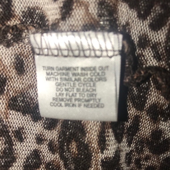 French Laundry‎ L brown animal print open waterfall  lightweight cardigan - Picture 6 of 8